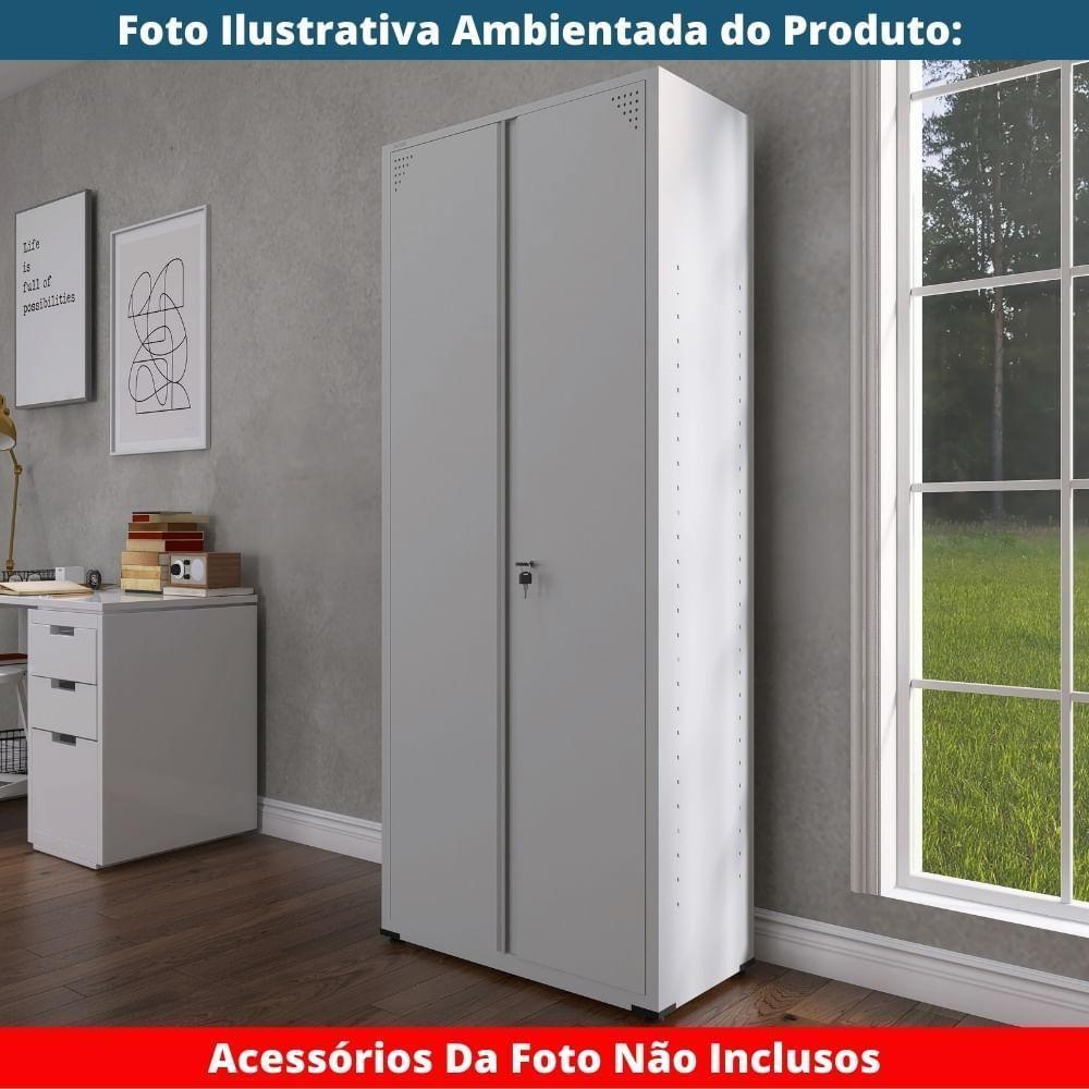 Armário Alto 2 Portas Pandin 90 Cm (largura) Inmetro Estrutura E Portas Aço Cinza C- Chave - 7