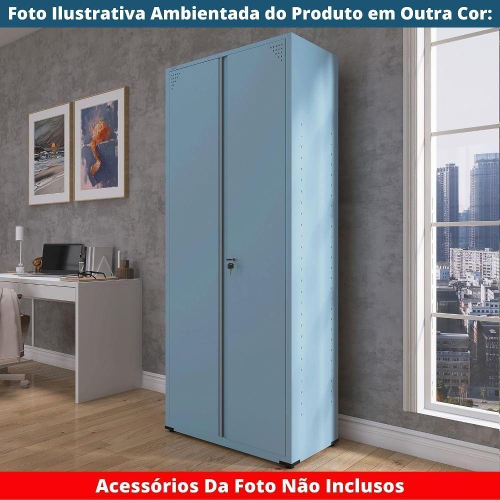 Armário Alto 2 Portas Pandin 90 Cm (largura) Inmetro Estrutura E Portas Aço Vermelho C- Chave - 8