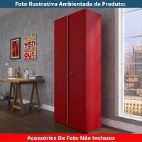 Armário Alto 2 Portas Pandin 90 Cm (largura) Inmetro Estrutura E Portas Aço Vermelho C- Chave - 7