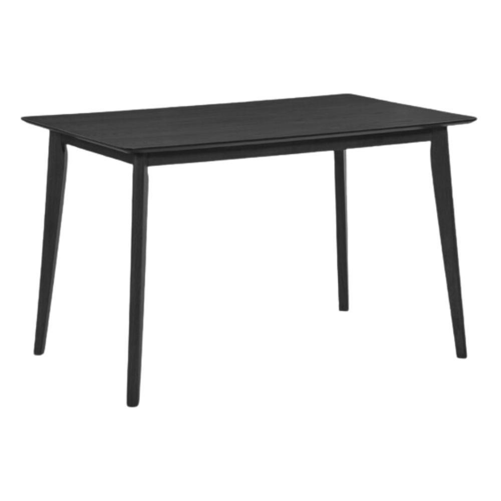 Mesa De Jantar Retangular Finlândia Rivatti 160 Cm (larg) Tampo Mdf Preto Base Madeira Seringueira - 1