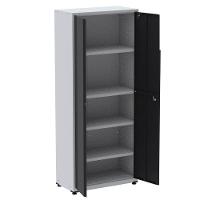 Armário Alto 2 Portas Pandin 90 Cm (largura) Inmetro Estrutura Aço Cinza E Portas Pretas C- Chave - 5