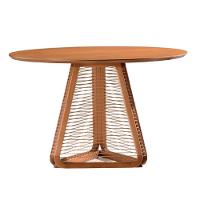 Mesa De Jantar Coss Ozki 110 Cm Madeira Eucalipto Cedro Redonda Corda Redonda Rami - 1