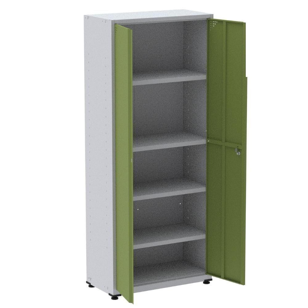 Armário Alto 2 Portas Pandin 90 Cm (largura) Inmetro Estrutura Aço Cinza E Portas Verdes C- Chave - 2