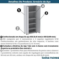 Armário Alto 2 Portas Pandin 90 Cm (largura) Inmetro Estrutura Aço Cinza E Portas Verdes C- Chave - 3