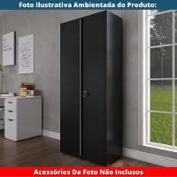Armário Alto 2 Portas Pandin 80 Cm (largura) Inmetro Estrutura E Portas Aço Preto C- Chave - 7