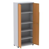 Armário Alto 2 Portas Pandin 90 Cm (largura) Inmetro Estrutura Aço Cinza E Portas Laranjas C- Chave - 2