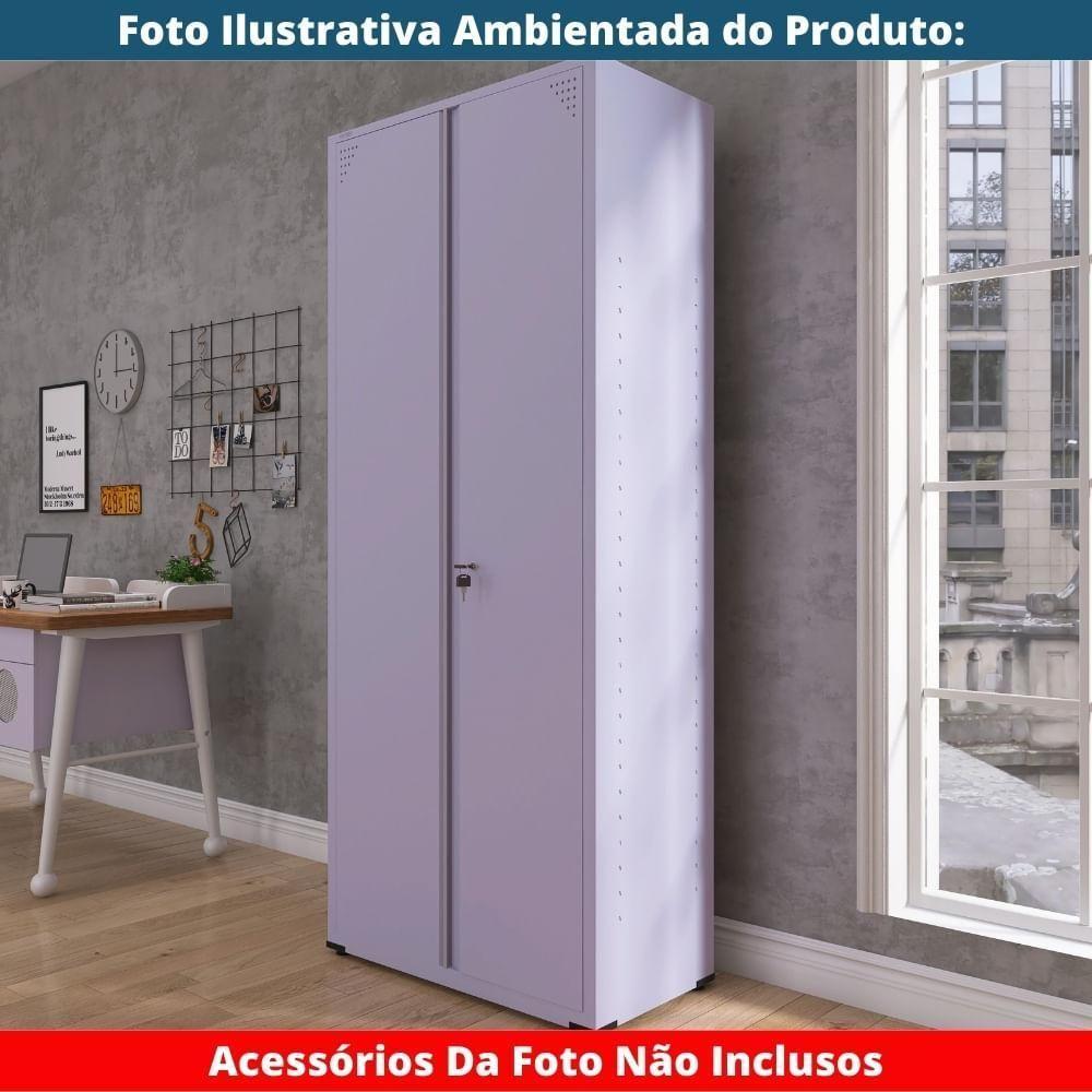 Armário Alto 2 Portas Pandin 90 Cm (largura) Inmetro Estrutura E Portas Aço Lilás C- Chave - 4
