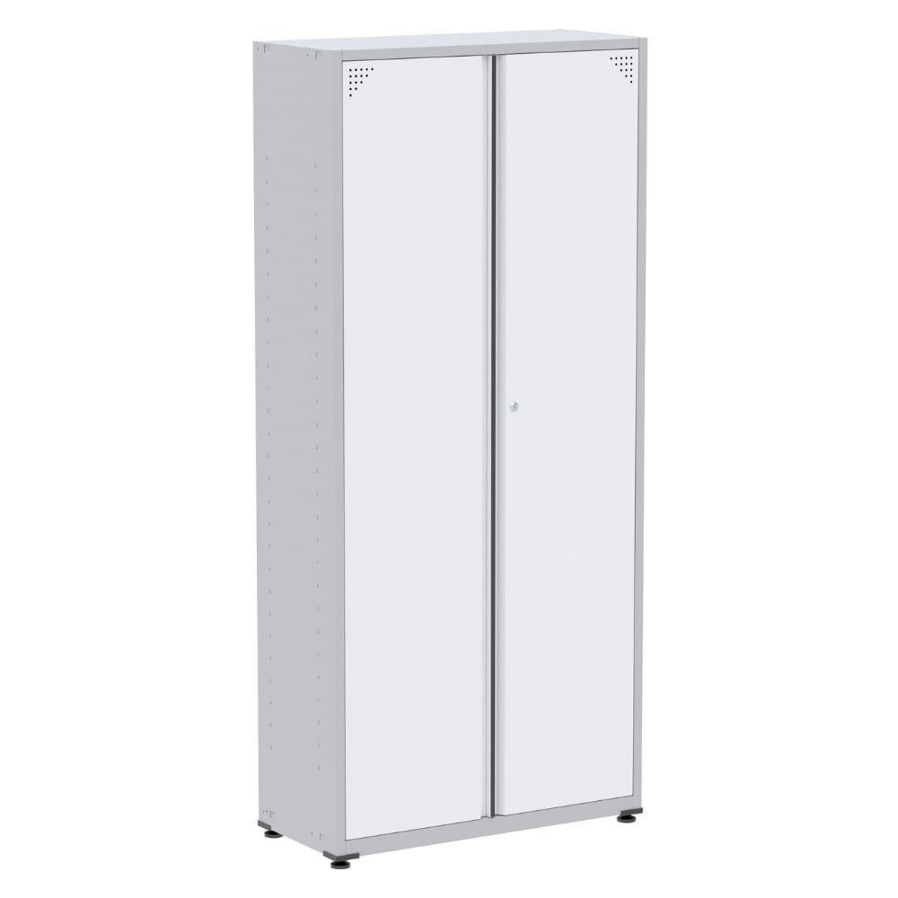 Armário Alto 2 Portas Pandin 90 Cm (largura) Inmetro Estrutura Aço Cinza E Portas Brancas C- Chave - 1
