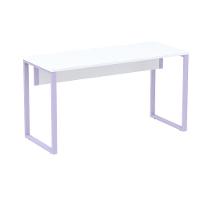Mesa Escritório P25 Tub Pandin 150 Cm (larg) X 70 Cm (prof) Tampo Mdp Branco Pé Aço Tubular Lilás - 1