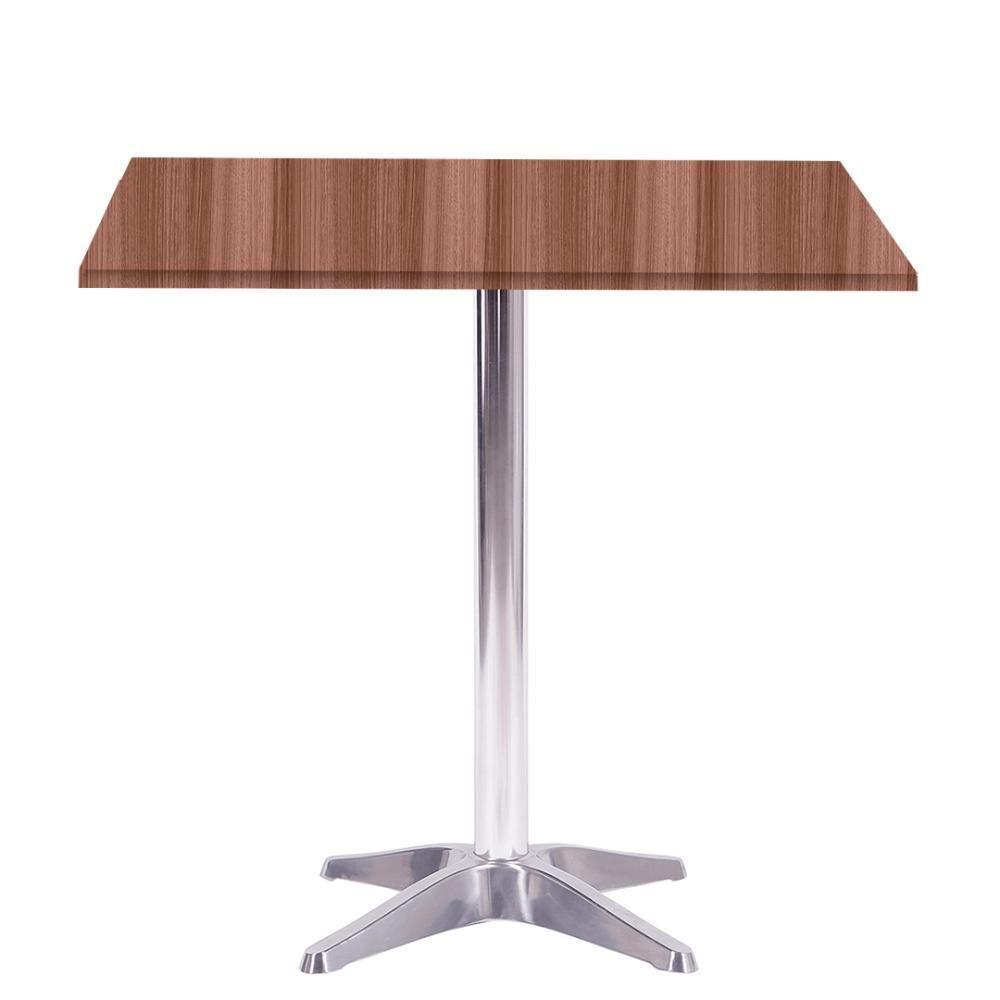 Mesa Delta Em Alumínio 75 Cm (alt) Base Em X Tampo Mdp Quadrado 70 Cm (larg) X 2,50 Cm (alt) Walnut - 1