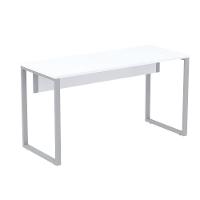 Mesa Escritório P25 Tub Pandin 150 Cm (larg) X 70 Cm (prof) Tampo Mdp Branco Pé Aço Tubular Cinza - 1