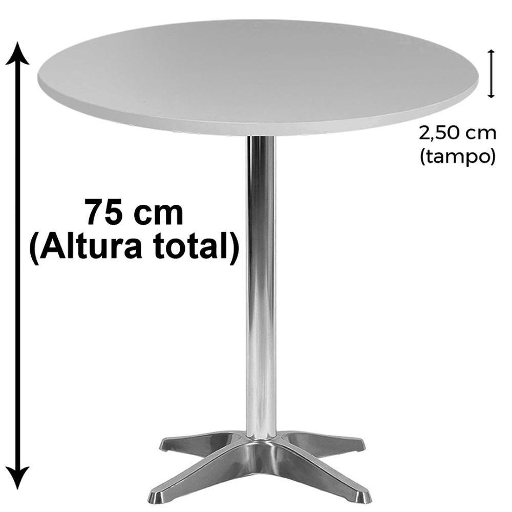 Mesa Delta Em Alumínio 75 Cm (alt) Base Em X Tampo Mdp Redondo 70 Cm (larg) X 2,50 Cm (alt) Walnut - 5