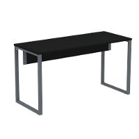 Mesa Escritório P25 Tub Pandin 150 Cm (larg) Tampo Mdp Preto Pé Aço Tubular Grafito - 1