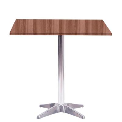 Mesa Delta Em Alumínio 75 Cm (alt) Base Em X Tampo Mdp Quadrado 60 Cm (larg) X 2,50 Cm (alt) Walnut
