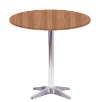 Mesa Delta Em Alumínio 75 Cm (alt) Base Em X Tampo Mdp Redondo 60 Cm (larg) X 2,50 Cm (alt) Noce Nat - 1