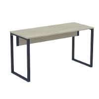 Mesa Escritório P25 Tub Pandin 150 Cm (larg) X 70 Cm (prof) Tampo Mdp Casablanca Pé Aço Tubular Azul - 1