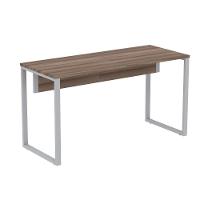 Mesa Escritório P25 Tub Pandin 134 Cm (larg) Tampo Mdp Walnut Pé Aço Tubular Cinza - 1