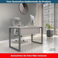Mesa Escritório P25 Tub Pandin 150 Cm (larg) Tampo Mdp Cinza Pé Aço Tubular Grafito - 2