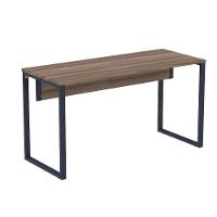 Mesa Escritório P25 Tub Pandin 134 Cm (larg) Tampo Mdp Walnut Pé Aço Tubular Azul Del Rey - 1