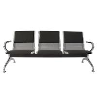 Longarina Estofada 3 Lug Nr-17 Dubai Fratini 171 Cm Aço Carbono, Cromado E Pintura Cinza C- Braços - 2