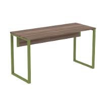 Mesa Escritório P25 Tub Pandin 120 Cm (larg) Tampo Mdp Walnut Pé Aço Tubular Verde Mirô - 1