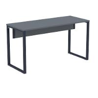 Mesa Escritório P25 Tub Pandin 134 Cm (larg) Tampo Mdp Grafito Pé Aço Tubular Azul Del Rey - 1