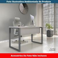 Mesa Escritório P25 Tub Pandin 120 Cm (larg) Tampo Mdp Cinza Pé Aço Tubular Grafito - 2