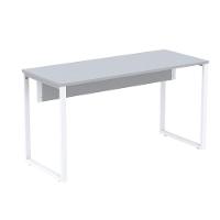Mesa Escritório P25 Tub Pandin 120 Cm (larg) Tampo Mdp Cinza Pé Aço Tubular Branco - 1