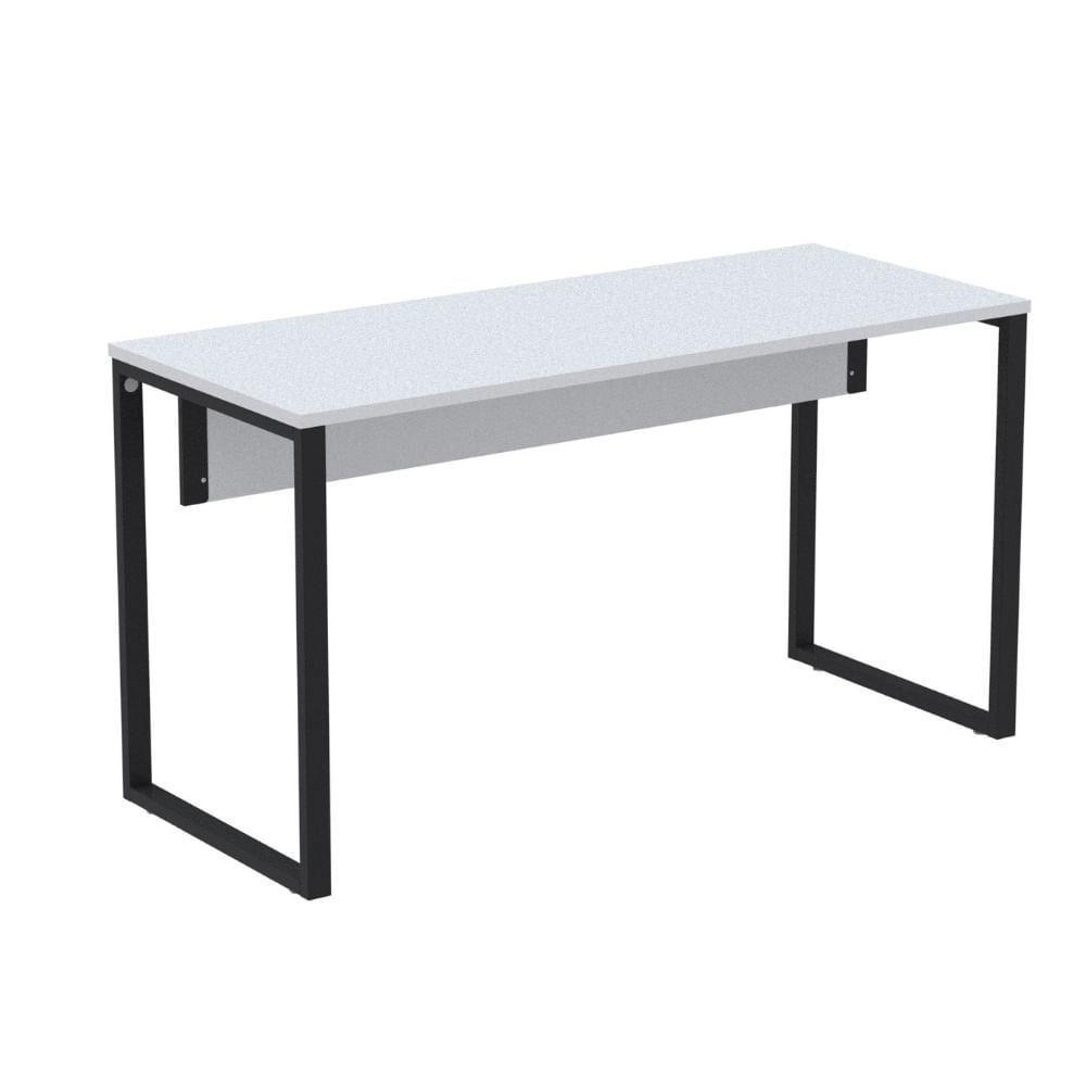 Mesa Escritório P25 Tub Pandin 150 Cm (larg) X 70 Cm (prof) Tampo Mdp Cinza Pé Aço Tubular Azul - 1