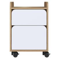 Gaveteiro Volante Flexus Artesano 40 Cm (larg) Mdp Hanover (mel) E Branco Com 2 Gavetas E Rodízios - 2