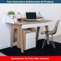 Gaveteiro Volante Flexus Artesano 40 Cm (larg) Mdp Hanover (mel) E Branco Com 2 Gavetas E Rodízios