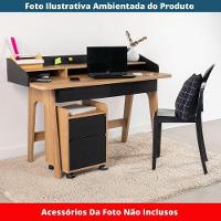Gaveteiro Volante Flexus Artesano 40 Cm (larg) Mdp Hanover (mel) E Nero (preto) 2 Gavetas E Rodízios