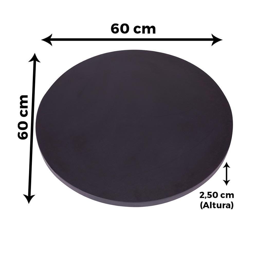 Mesa Beta Big Inox 75 Cm (alt) Disco Redondo Tampo Mdp Redondo 60 Cm (larg) X 2,50 Cm (alt) Preto - 4