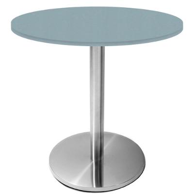 Mesa Beta Inox 75 Cm (altura) Disco Redondo Tampo Mdp Redondo 80 Cm (larg) X 2,50 Cm (alt) Cinza