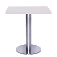 Mesa Beta Big Inox 75 Cm (alt) Disco Redondo Tampo Mdp Quadrado 60 Cm (larg) X 2,50 Cm (alt) Branco - 1