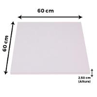 Mesa Beta Big Inox 75 Cm (alt) Disco Redondo Tampo Mdp Quadrado 60 Cm (larg) X 2,50 Cm (alt) Branco