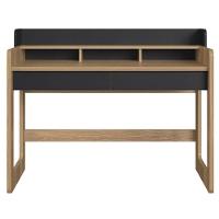 Escrivaninha Flexus Artesano 128 Cm (largura) Mdp Hanover (mel) E Nero (preto) 3 Nichos E 2 Gavetas - 2