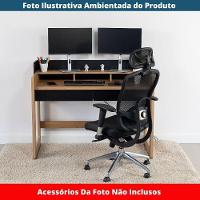 Escrivaninha Flexus Artesano 128 Cm (largura) Mdp Hanover (mel) E Nero (preto) 3 Nichos E 2 Gavetas