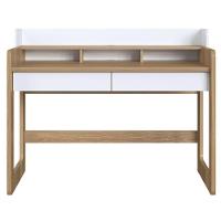 Escrivaninha Flexus Artesano 128 Cm (largura) Mdp Hanover (mel) E Branco Com 3 Nichos E 2 Gavetas - 2