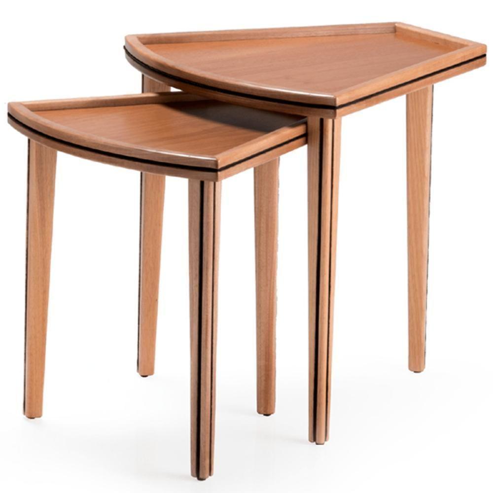 Kit 2 Mesasinho Luck Ozki 55 Cm Madeira Eucalipto Cedro Corda Redonda Preto - 1