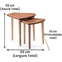 Kit 2 Mesasinho Luck Ozki 55 Cm Madeira Eucalipto Cedro Corda Redonda Preto - 3