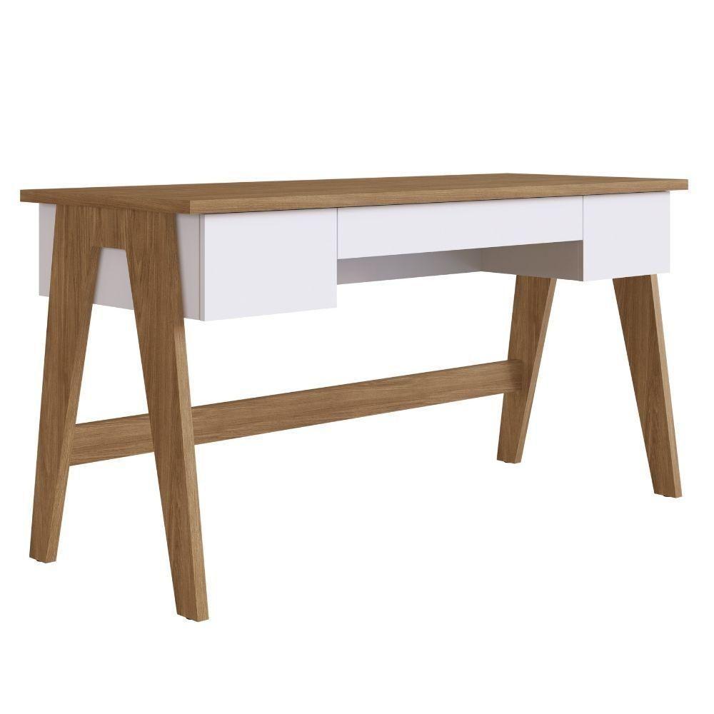 Escrivaninha 3 Gavetas Trend Artesano 150 Cm (largura) Em Mdp Hanover E Off White - 1