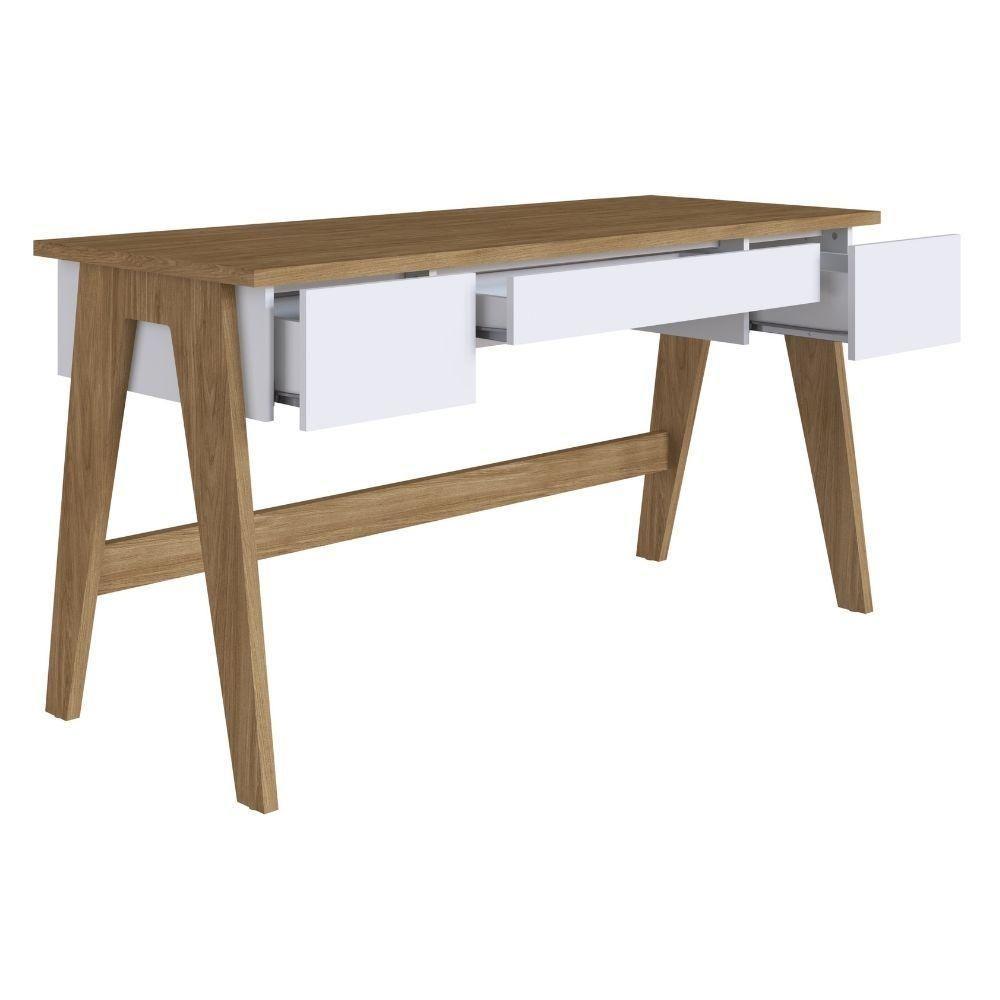 Escrivaninha 3 Gavetas Trend Artesano 150 Cm (largura) Em Mdp Hanover E Off White - 2