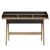 Escrivaninha Flexus Artesano 139 Cm (largura) Mdp Hanover (mel) E Nero (preto) 3 Nichos E 2 Gavetas - 5