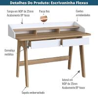 Escrivaninha Flexus Artesano 139 Cm (largura) Mdp Hanover (mel) E Branco Com 3 Nichos E 2 Gavetas - 3