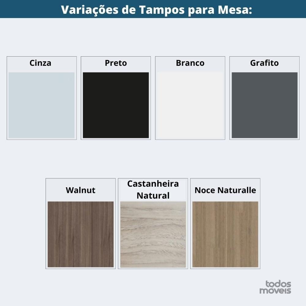 Mesa De Reunião Redonda P25 Pandin 110 Cm (largura) Tampo Mdp Cinza Pé Aço Tubular Azul Del Rey - 3