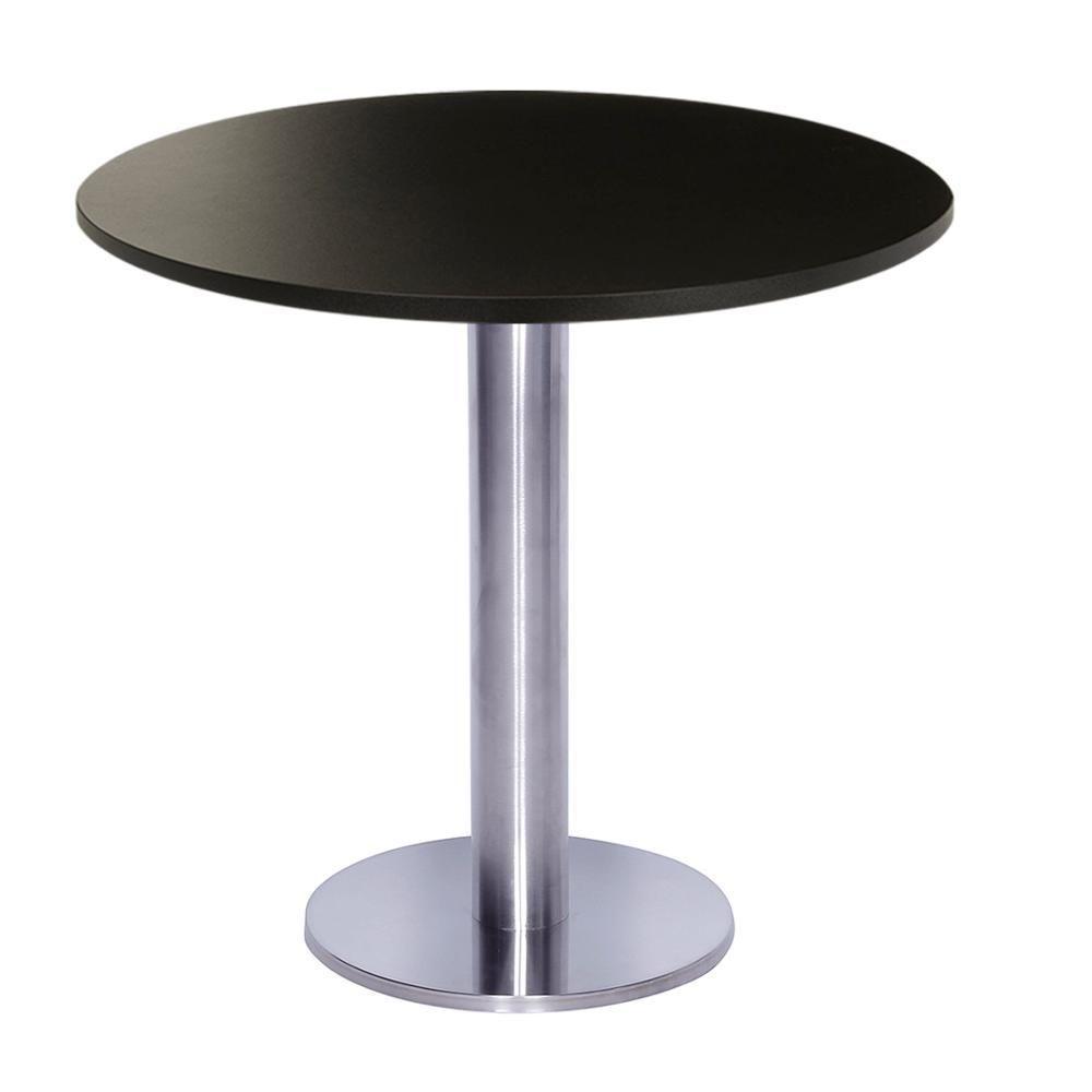 Mesa Beta Big Inox 75 Cm (alt) Disco Redondo Tampo Mdp Redondo 80 Cm (larg) X 2,50 Cm (alt) Preto - 1