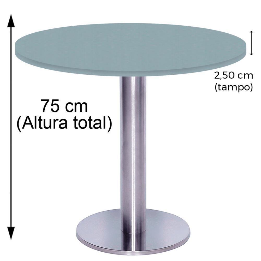 Mesa Beta Big Inox 75 Cm (alt) Disco Redondo Tampo Mdp Redondo 60 Cm (larg) X 2,50 Cm (alt) Cinza - 5