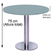 Mesa Beta Big Inox 75 Cm (alt) Disco Redondo Tampo Mdp Redondo 60 Cm (larg) X 2,50 Cm (alt) Cinza - 5