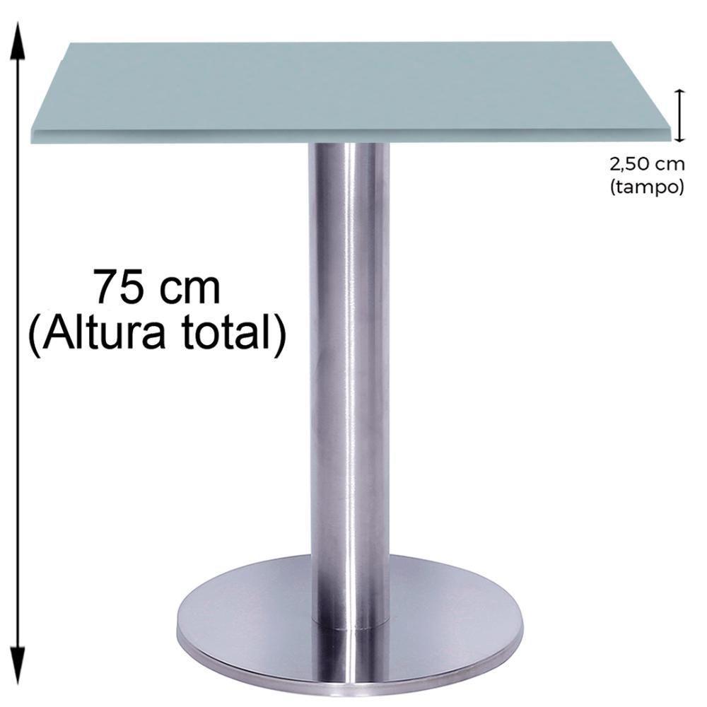 Mesa Beta Big Inox 75 Cm (alt) Disco Redondo Tampo Mdp Quadrado 60 Cm (larg) X 2,50 Cm (alt) Cinza - 5